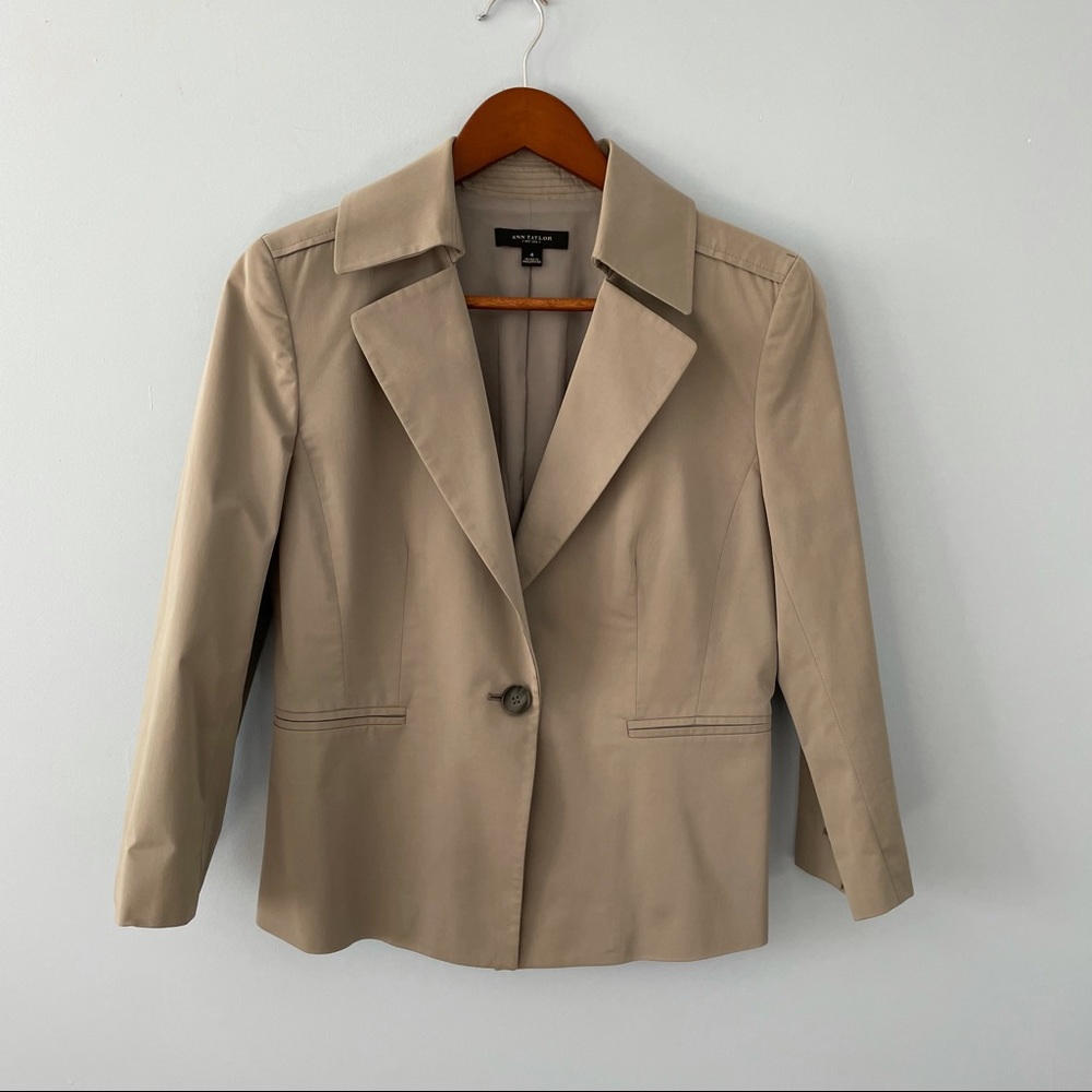 Ann Taylor Womens Suit Jacket - Gray - Size 4